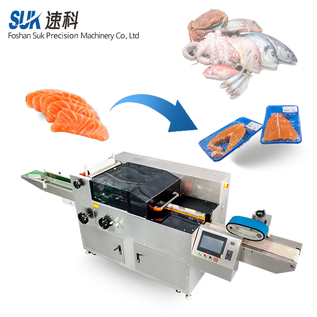 High Speed Cling Film Packaging Machine for Seafood Products
